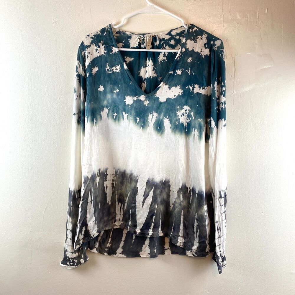 XCVI Long Sleeve Lightweight Tie-Dye Top Hippie Long Sleeve Boho Sz M